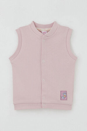 Breeze Kız Bebek Yelek Çıtçıtlı Sevimli Tavşancık Armalı 4 Ay-1 Yaş, Pembe