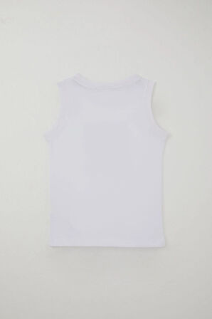 Breeze Erkek Çocuk Şortlu Takım Sıfır Kollu Yazı Baskılı Bağcık Aksesuarlı 8-14 Yaş, Beyaz