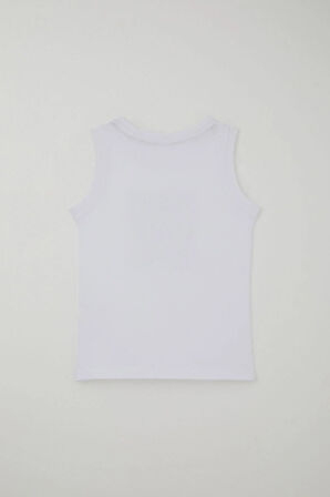 Breeze Erkek Çocuk Şortlu Takım Sıfır Kollu Yazı Baskılı Bağcık Aksesuarlı 8-14 Yaş, Beyaz