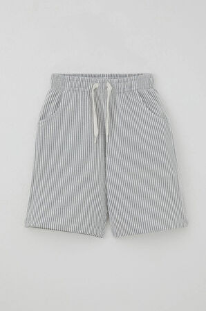 Breeze Erkek Çocuk Şortlu Takım Sıfır Kollu Yazı Baskılı Bağcık Aksesuarlı 8-14 Yaş, Beyaz