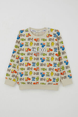 Breeze Erkek Çocuk Eşofman Takımı Zebra Mecarası 1.5-5 Yaş, Krem