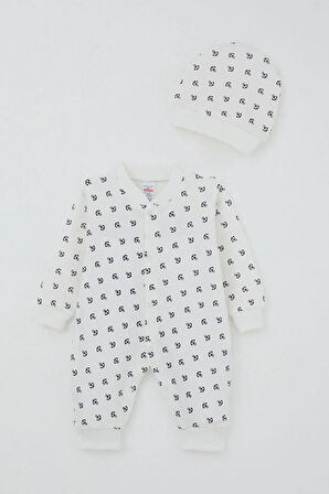 Breeze Bebek Tulum Deniz Temalı Çapa Desenli 0-6 Ay, Ekru