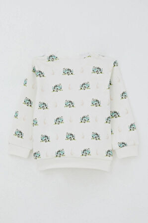 Breeze Erkek Bebek Pijama Takımı Omuzdan Patlı Macera Temalı Küçük Kaşif 4 Ay-1 Yaş, Ekru