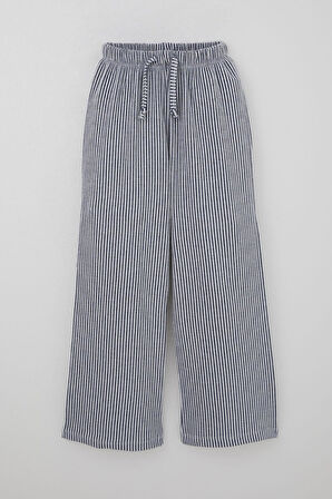 Breeze Kız Çocuk Pantolon Çizgili Bağcık Aksesuarlı Beli Lastik Detaylı 8-14 Yaş, Karışık Renk