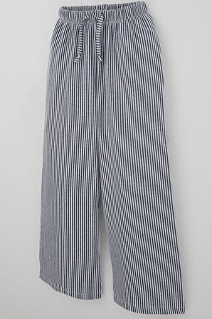 Breeze Kız Çocuk Pantolon Çizgili Bağcık Aksesuarlı Beli Lastik Detaylı 8-14 Yaş, Karışık Renk