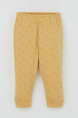 Breeze Erkek Bebek Pijama Takımı Omuzdan Patlı Mini Geometrik Şekiller 4 Ay-1 Yaş, Hardal Sarı
