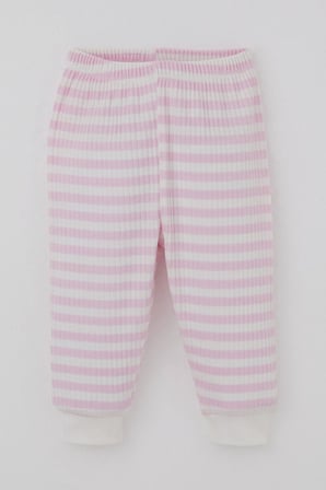 Breeze Kız Bebek Pijama Takımı Omuzdan Patlı Kendinden Desenli 4 Ay-1 Yaş, Pembe