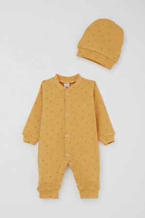Breeze Erkek Bebek Tulum Mini Geometrikşekiller 0-6 Ay, Hardal Sarı