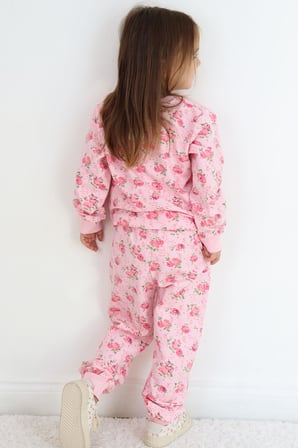 Breeze Kız Çocuk Eşofman Takım Çiçek Desenli 1.5-5 Yaş, Pembe