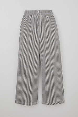 Breeze Kız Çocuk Pantolon Çizgili Bağcık Aksesuarlı Beli Lastik Detaylı 8-14 Yaş, Karışık Renk