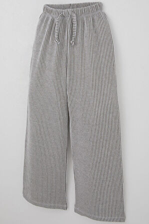 Breeze Kız Çocuk Pantolon Çizgili Bağcık Aksesuarlı Beli Lastik Detaylı 8-14 Yaş, Karışık Renk