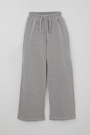 Breeze Kız Çocuk Pantolon Çizgili Bağcık Aksesuarlı Beli Lastik Detaylı 8-14 Yaş, Karışık Renk