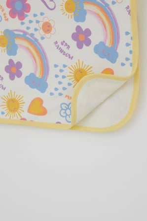 Breeze Yenidoğan Bebek Battaniyesi Çiçek Desenli & Güneşli Standart, Ekru