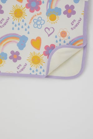 Breeze Yenidoğan Bebek Battaniyesi Çiçek Desenli & Güneşli Standart, Ekru
