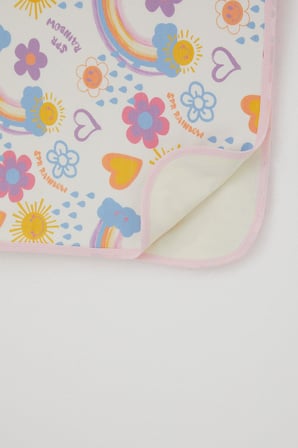 Breeze Yenidoğan Bebek Battaniyesi Çiçek Desenli & Güneşli Standart, Ekru