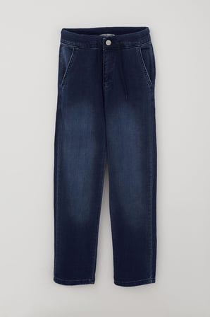 Breeze Erkek Çocuk Jean Pantolon Bağcıklı Fermuarlı Cepli 5-9 Yaş, Koyu Mavi