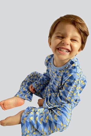 Breeze Erkek Bebek Pijama Takımı Renk Üçgeni 9 Ay-3 Yaş, Açık Mavi