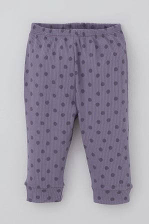 Breeze Kız Bebek Pijama Takımı Omuzdan Patlı Puantiye Desenli 4 Ay-1 Yaş, Lila