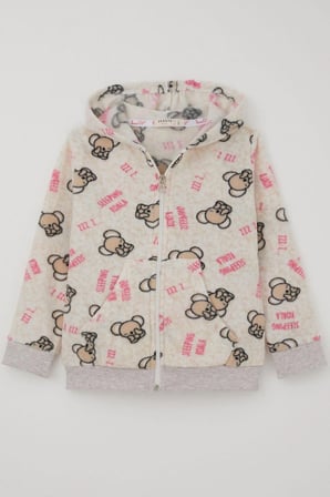 Breeze Kız Bebek Hırka Sevimli Uykucu Koala Desenli 9 Ay-3 Yaş, Bej Melanj