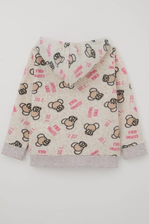 Breeze Kız Bebek Hırka Sevimli Uykucu Koala Desenli 9 Ay-3 Yaş, Bej Melanj
