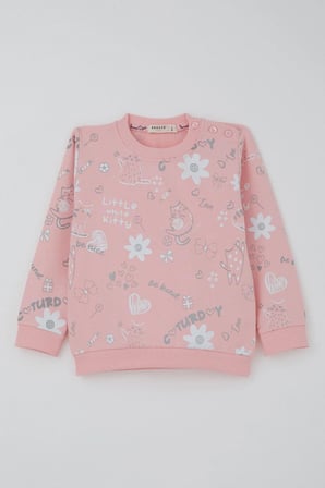 Breeze Kız Çocuk Eşofman Takımı Pati Masalı Pantolonu Fiyonk Detaylı 1-4 Yaş, Pembe