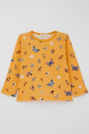 Bebeğiz (Breeze) Kız Bebek Pijama Takımı Bahar Temalı Kelebek Rüyası 9 Ay-3 Yaş, Sarı