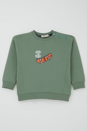 Breeze Erkek Bebek Eşofman Takımı Kaykay Zamanı 9 Ay-3 Yaş, Mint Yeşili
