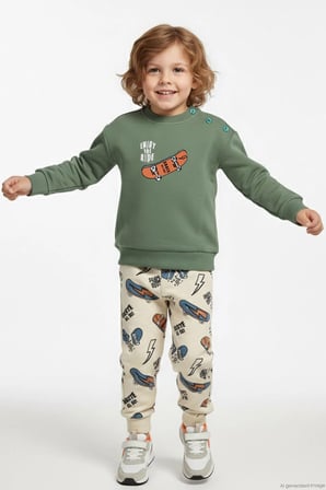 Breeze Erkek Bebek Eşofman Takımı Kaykay Zamanı 9 Ay-3 Yaş, Mint Yeşili