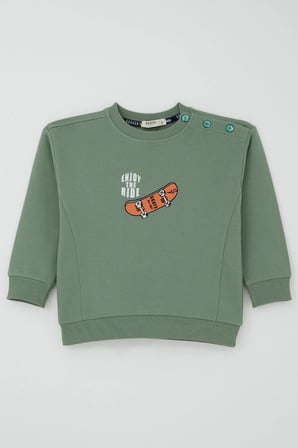 Breeze Erkek Bebek Eşofman Takımı Kaykay Zamanı 9 Ay-3 Yaş, Mint Yeşili