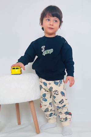 Breeze Erkek Bebek Eşofman Takımı Kaykay Zamanı 9 Ay-3 Yaş, Lacivert