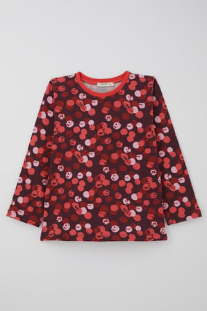 Breeze Kız Çocuk Pijama Takımı Neşeli Benekler Desenli 4-8 Yaş, Mürdüm