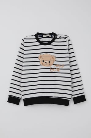Breeze Erkek Bebek Eşofman Takımı Sevimli Bebek Ayıcık Baskılı 9 Ay-3 Yaş, Beyaz