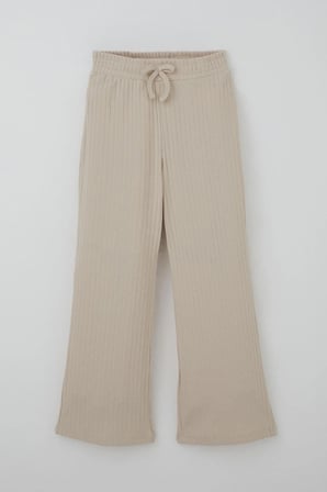 Breeze Kız Çocuk Pantolonlu Takım Yazı Nakışlı Fiyonk Detaylı 4-8 Yaş, Taş