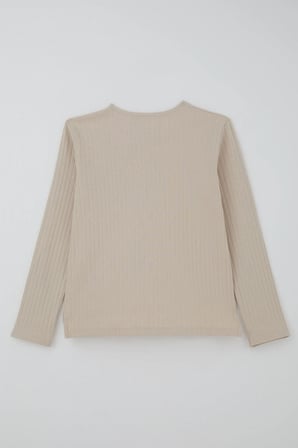 Breeze Kız Çocuk Pantolonlu Takım Yazı Nakışlı Fiyonk Detaylı 4-8 Yaş, Taş