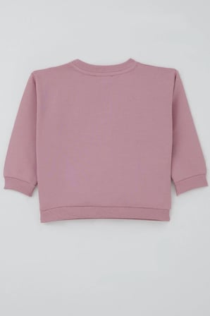 Breeze Kız Çocuk Sweatshirt Kuğu Armalı Fiyonk Detaylı 2-6 Yaş, Gülkurusu