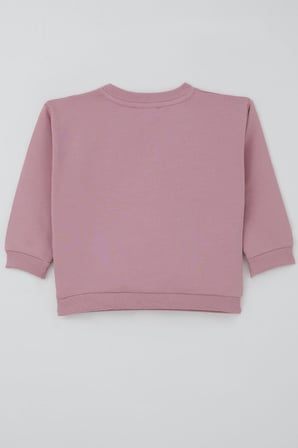 Breeze Kız Çocuk Sweatshirt Kuğu Armalı Fiyonk Detaylı 2-6 Yaş, Gülkurusu