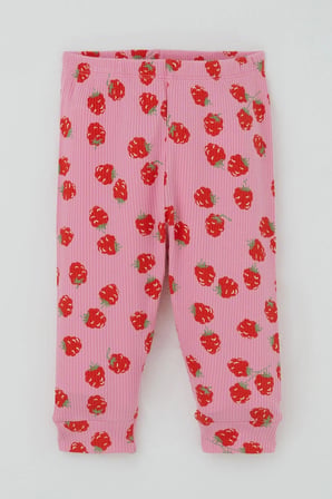 Breeze Kız Bebek Pijama Takımı Omuzdan Patlı Çilek Desenli 4 Ay-1 Yaş, Pembe