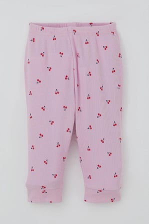 Breeze Kız Bebek Pijama Takımı Omuzdan Patlı Kiraz Desenli 4 Ay-1 Yaş, Pembe