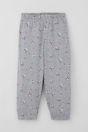 Breeze Kız Bebek Pijama Takımı Renkli Çiçek Desenli 9 Ay-3 Yaş, Gri Melanj