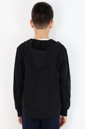 Breeze Erkek Çocuk Hırka Basic Kapüşonlu Fermuarlı 6-10 Yaş, Siyah