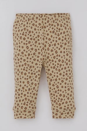 Breeze Kız Bebek Pijama Takımı Omuzdan Patlı Çiçek Desenli 4 Ay-1 Yaş, Bej