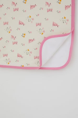 Breeze  Yenidoğan Bebek Battaniyesi Sevimli Tavşancıklar Desenli Çiçekli Standart, Krem