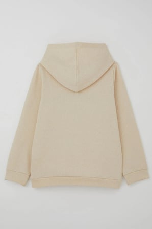Breeze Erkek Çocuk Sweatshirt Yazı Baskılı Kapüşonlu 4-8 Yaş, Krem