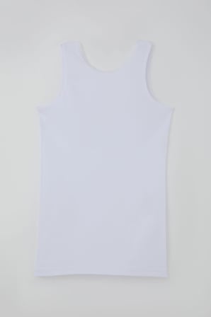 Breeze Kız Çocuk Kalın Askılı Atlet Zikzak Su Taşı Şerit Detaylı 15 Yaş, Beyaz