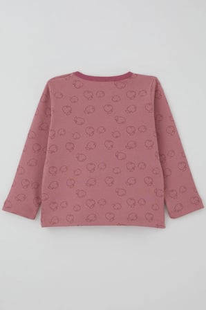 Breeze Kız Bebek Pijama Takımı Elma Desenli 9 Ay-3 Yaş, Gülkurusu