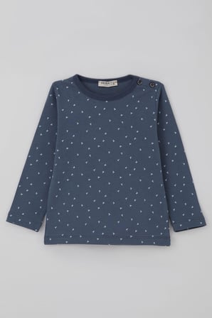 Breeze Erkek Bebek Pijama Takımı Minik Üçgenler Desenli 9 Ay-3 Yaş, Füme