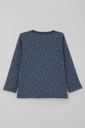 Breeze Erkek Bebek Pijama Takımı Minik Üçgenler Desenli 9 Ay-3 Yaş, Füme