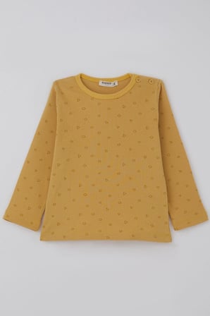 Breeze Erkek Bebek Pijama Takımı Minik Geometrik Desenler 9 Ay-3 Yaş, Hardal Sarı