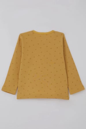 Breeze Erkek Bebek Pijama Takımı Minik Geometrik Desenler 9 Ay-3 Yaş, Hardal Sarı