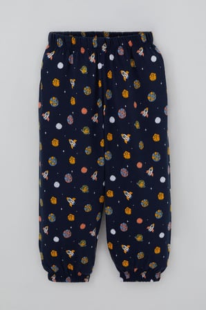 Breeze Erkek Bebek Pijama Takımı Galaksi Temalı 9 Ay-3 Yaş, Lacivert
